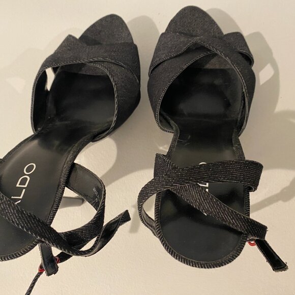 Aldo Denim Peep Toe Stiletto Heels Size 40 (US size 10) - Picture 4 of 7
